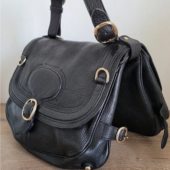 BURBERRY Black Leather Saddle Bag - AUTHENTIC - Picture 3 of 13